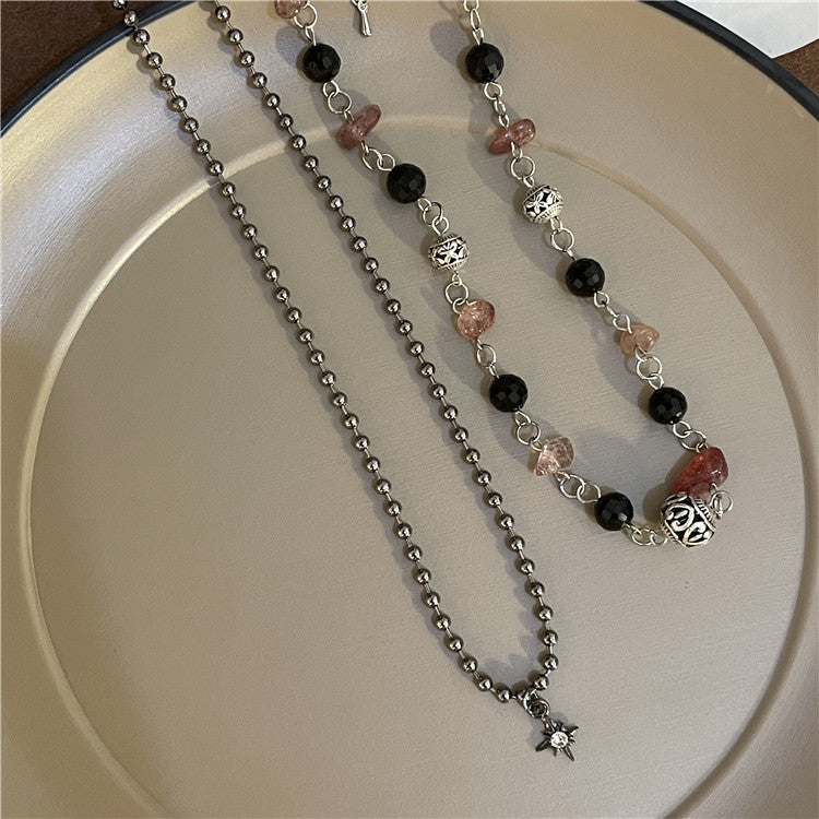 Wholesale Vintage Slub Alloy Beaded Necklace Set